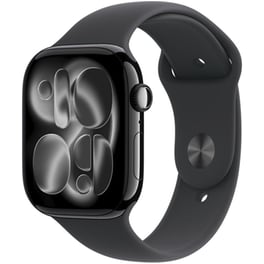 Apple Watch Series 11 GPS + Cellular 46mm Jet Black Aluminium Case with Black Sport Band - S/M