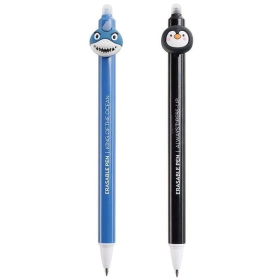 Στυλό Gel Erasable Miquelrius Καρχαρίας-Πιγκουίνος 0.5mm Μπλε (2 Τεμάχια) image 2