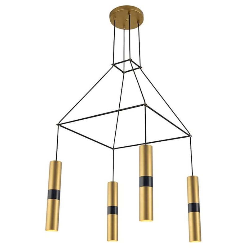 Φωτιστικό Οροφής Πολύφωτο Aca Da Vinci Hm854p56br Μεταλλικό - Μαύρο/Χρυσό
