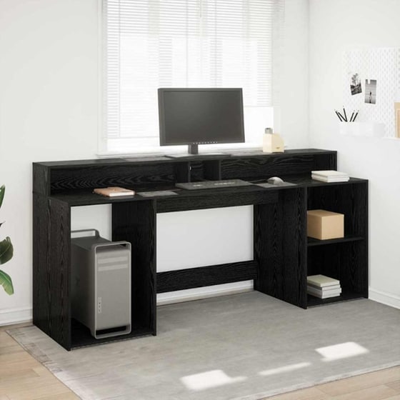 Γραφείο VidaXL από Επεξεργασμένο Ξύλο 200x55x91 cm - Μαύρη Δρυς image 2