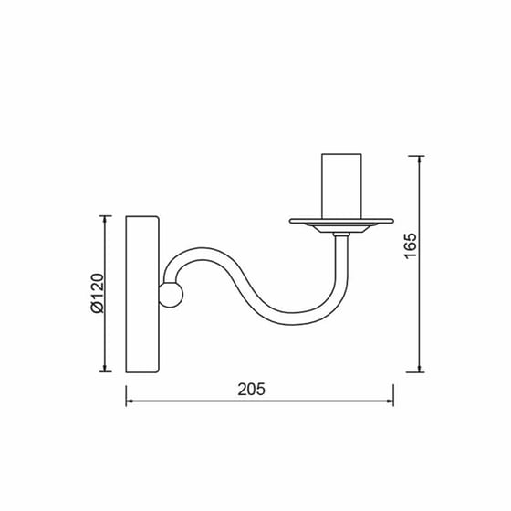 Απλίκα Τοίχου Aca Knossos Dla1201ww Μεταλλική 12x20.5x16.5 cm - Λευκή image 1