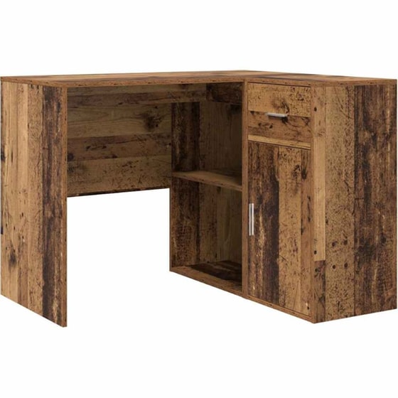 Γωνιακό Γραφείο VidaXL με Συρτάρι και Ράφι 102x88x75 cm - Παλιό Ξύλο image 0