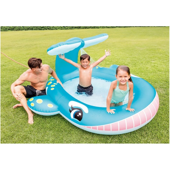 Φουσκωτή Παιδική Πισίνα Intex Whale Spray 200Lt - Μπλε image 3