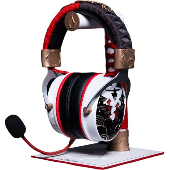Lexip x Ubisoft Assassin's Creed Shadows Gaming Ασύρματα Ακουστικά Bluetooth/3.5mm/2.4 GHz - Λευκά/Κόκκινα image 3