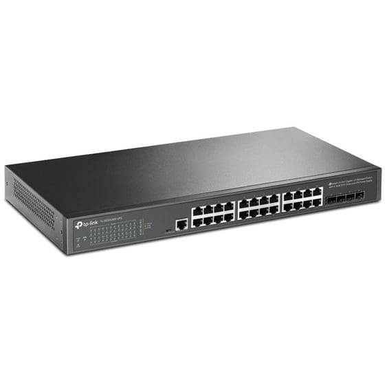 TP-Link TL-SG3428X-UPS JetStream Network Switch Managed L2+ Gigabit Ethernet (10Gbps) SFP+ Slots 24-Port PoE+ Support image 1