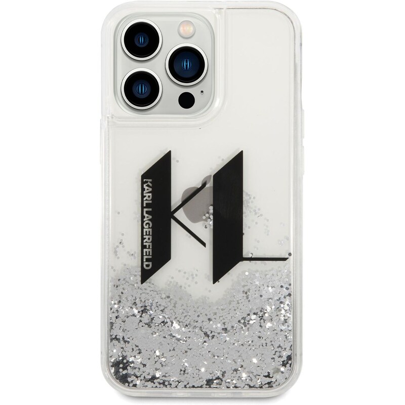KARL LAGERFELD Karl Lagerfeld Glitter Big Kl Logo Liquid Glitter Case Θήκη Προστασίας Από Σιλικόνη – Iphone 14 Pro Max (μαύρο – Klhcp14xlbklcs)