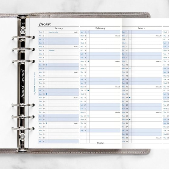 Ανταλλακτικά Φύλλα Ημερολογίου Filofax 2026 Eng. Α5 Κάθετο Πλάνο image 2