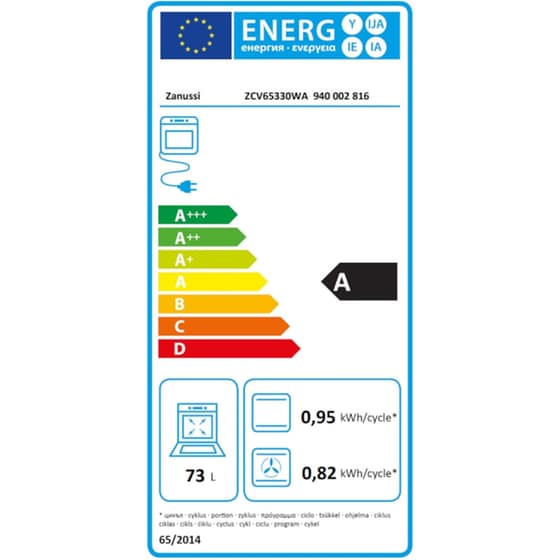 ZANUSSI ZCV65330WA 73 Lt Λευκό Ηλεκτρική Κουζίνα Κεραμική image 5