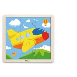 Παιδικό Παζλ Viga Ξύλινο Αεροπλάνο 51447 (9 Κομμάτια)