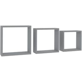Ράφια Τοίχου VidaXL Κύβοι από MDF 24-30x10x24-30 cm 3 Τμχ - Γκρι