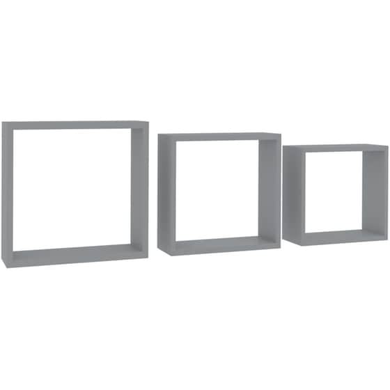 Ράφια Τοίχου VidaXL Κύβοι από MDF 24-30x10x24-30 cm 3 Τμχ - Γκρι image 0