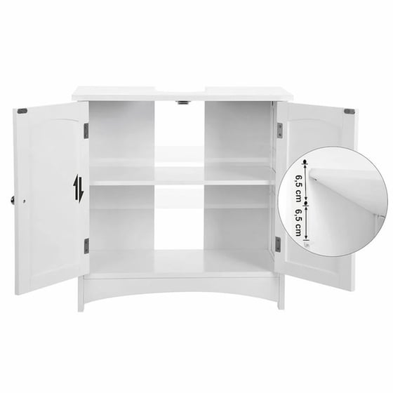 Ντουλάπι Μπάνιου Νιπτήρα Vasagle Bbc01wt από MDF 60x30x60cm - Λευκό image 7