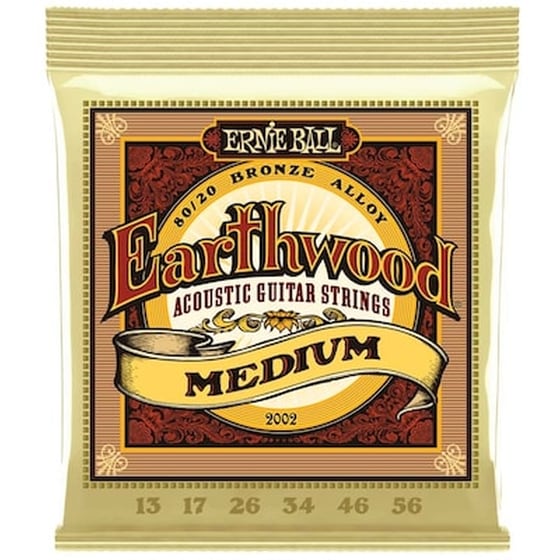 Σετ 6 Χορδές Ακουστικής Κιθάρας Ernie Ball 2002 Earthwood Medium Bronze 013 - 056 image 1