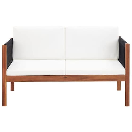 Καναπές Κήπου VidaXL Διθέσιος  από Μασίφ Ξύλο Ακακίας 122x65x60 cm - Κρεμ image 2