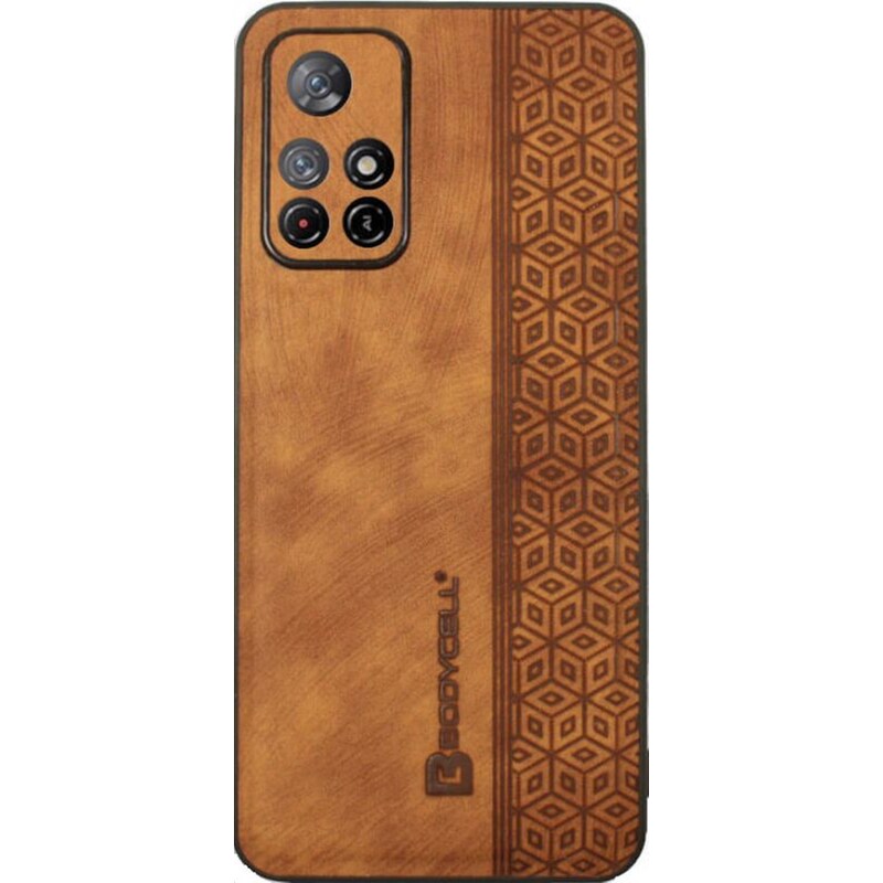 BODYCELL Θήκη Xiaomi Poco M4 Pro 5G / Redmi Note 11S 5G / Redmi Note 11T 5G - Bodycell Pattern Leather - Brown