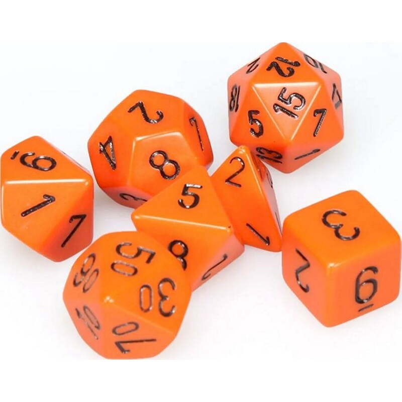 Σετ Ζάρια Opaque Polyhedral 7-die Sets Orange /Black Chessex