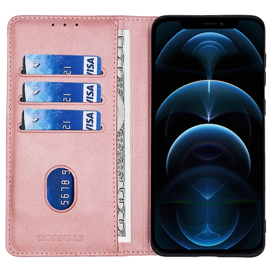 Θήκη Βιβλίο Google Pixel 6a - Sonique Vintage Magnet Book - Ροζ Χρυσό image 1
