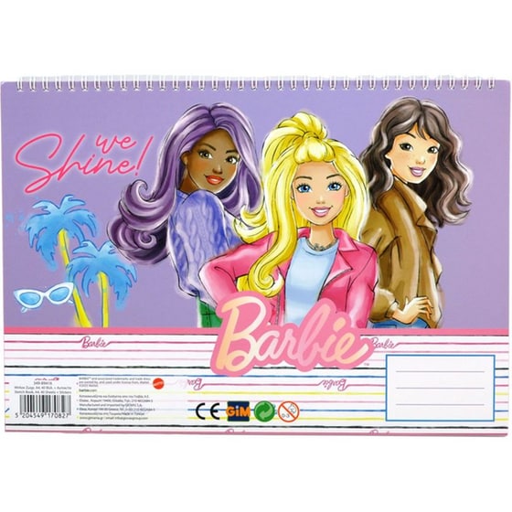 Μπλοκ Ζωγραφικής Gim A4 40Φ Barbie Paints image 0