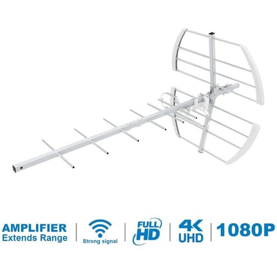 Εξωτερική Κεραία Τηλεόρασης Osio OTA-1020 4K 20dbi 16 στοιχείων - Μαύρο image 1