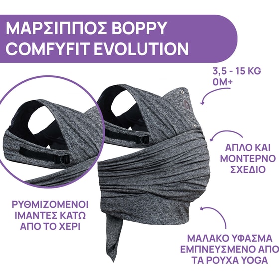 Chicco Μάρσιπος Boppy ComfyFit Evolution Grey για 0+ Μηνών image 5