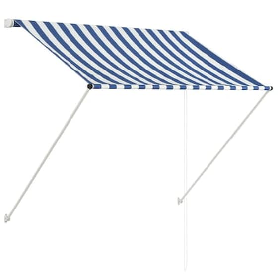 Τέντα Vidaxl Συρόμενη 150x150cm - Λευκό/Μπλε image 2