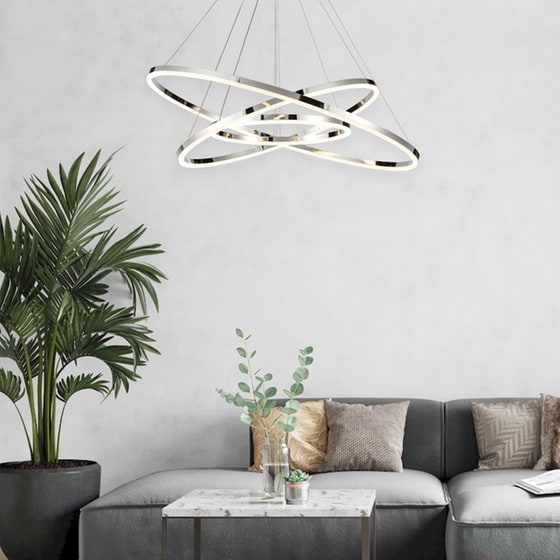 Φωτιστικό Οροφής Led Dimmable Homelighting Olympic 77-8122 από Αλουμίνιο - Ασημί image 1