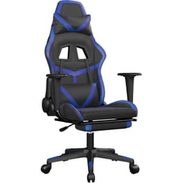 Καρέκλα Gaming VIDAXL 3143676 με Υποπόδιο από Τεχνητό Δέρμα - Μαύρο / Μπλε