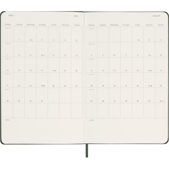 Ημερολόγιο Ημερήσιο Moleskine 2025 12M Large Myrtle Green Hard image 5