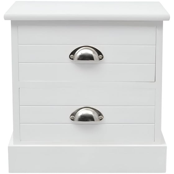 Κομοδίνο Vidaxl Ξύλινο 2τμχ 38x28x38  - Λευκό image 3
