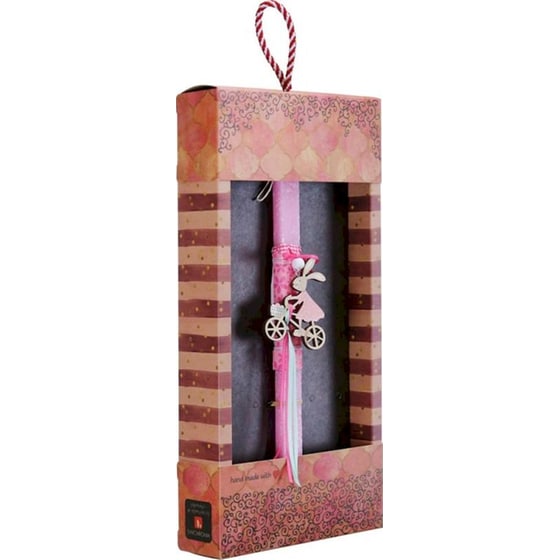 Λαμπάδα Synchronia Κουνέλι σε Ποδήλατο - Ροζ image 2