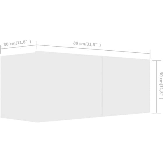 Έπιπλα Τηλεόρασης VidaXL από Μοριοσανίδα 4 Τμχ 80x30x30cm - Λευκό image 5