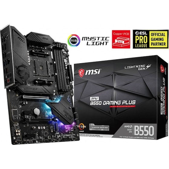 Msi Mpg B550 Gaming Plus, Amd, Socket Am4, Atx, 4xddr4, 6xsata3, M.2, Raid, Glan, Usb3.2, Hdmi, Dp ( image 0