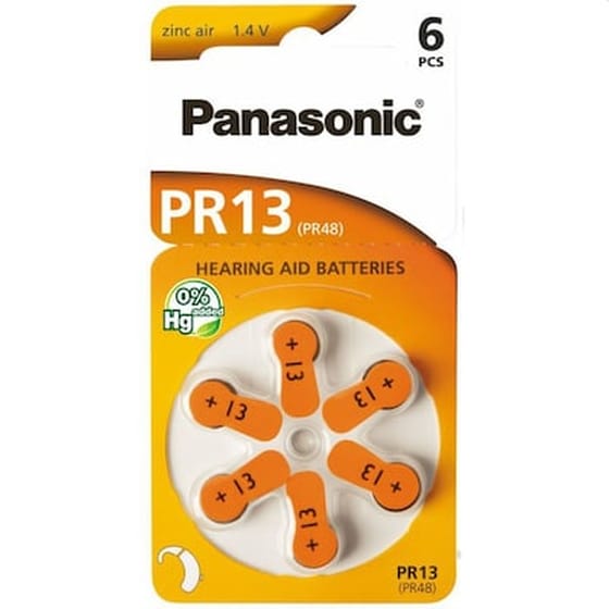 Panasonic Pr 13 Zinc Air 6 Pcs. Hearing Aid Cells image 0