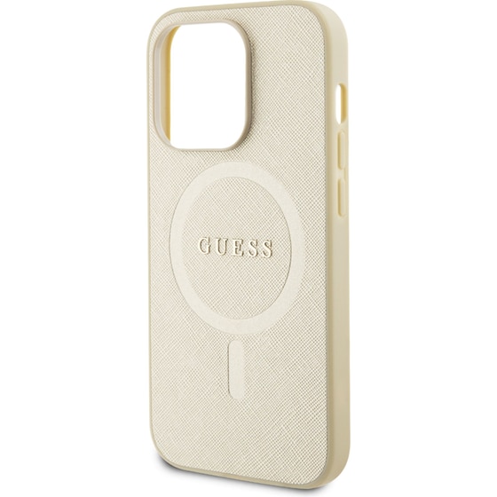 Guess Saffiano Hard Case Θήκη Προστασίας Από Δερματίνη – Iphone 15 Pro (μπεζ – Guhmp15lpsahmcb) image 3