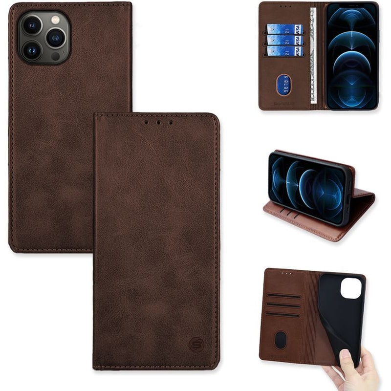 Θήκη Apple iPhone 13 Pro Max - Sonique Vintage Magnet Book - Καφέ