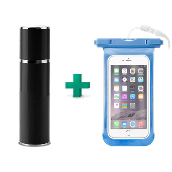 Powerbank USB Puro External Battery 2200 mAh Μαύρο + Δώρο Αδιάβροχη Θήκη Smartphone έως 5.1" Μπλε image 0