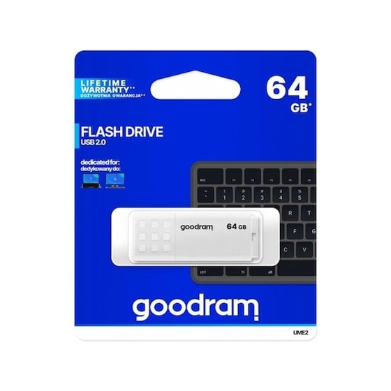 GoodRAM UME2 64GB USB 2.0 Stick Λευκό image 0