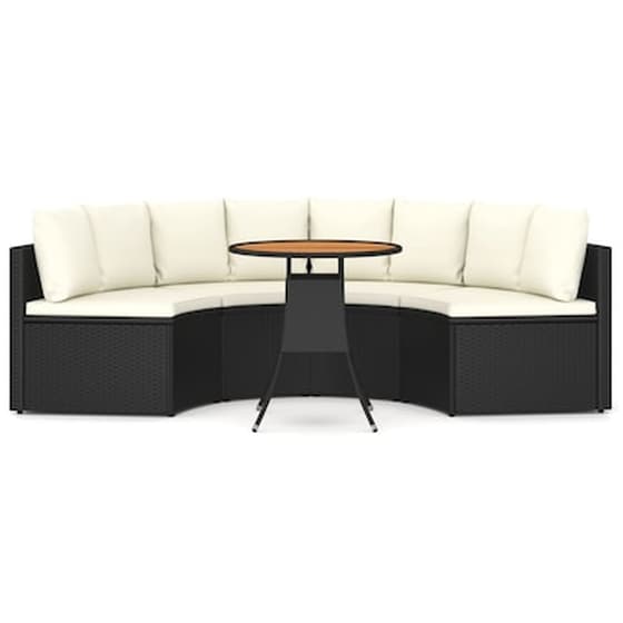 Σετ Σαλόνι Κήπου Vidaxl από Συνθετικό Ρατάν με Μαξιλάρια 5 Τμχ - Λευκό image 2