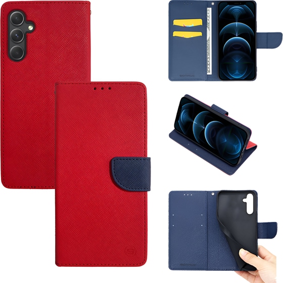 Θήκη Samsung Galaxy A34 - Sonique Trend Book - Κόκκινο/Σκούρο Μπλε image 3