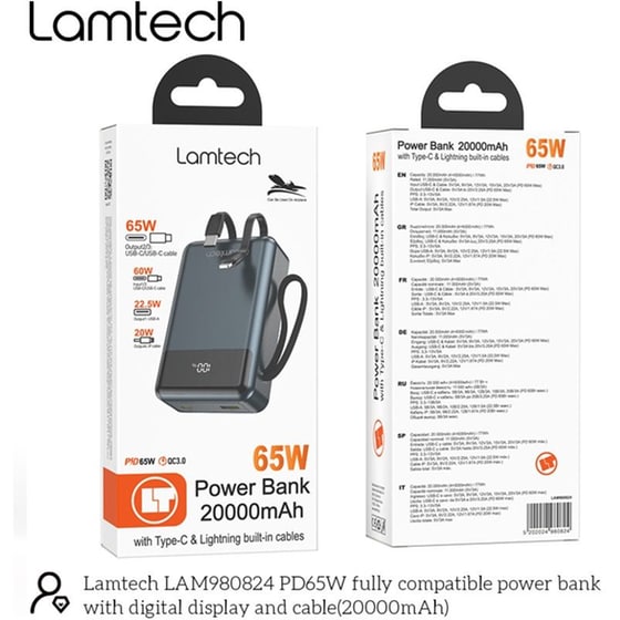 Powerbank Lamtech LAM980824 20.000 mAh 65W - Blue image 7