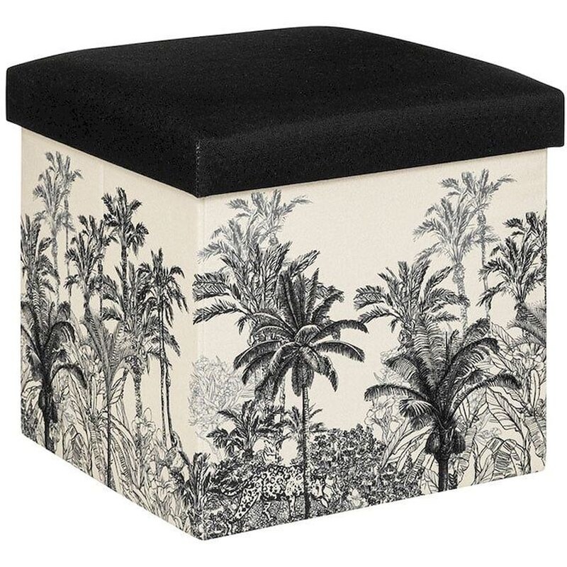 Σκαμπό Σαλονιού Spitishop A-s Benicio 192922 38x38x38cm - Λευκό/Μαύρο