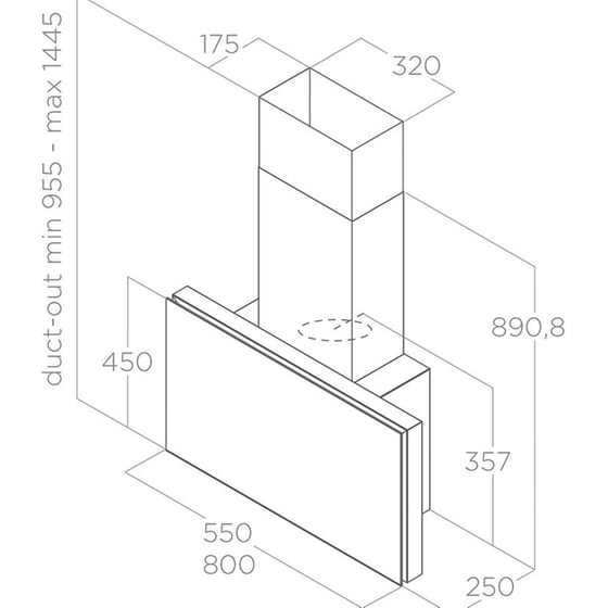 ELICA PLAT WH/F/80 80 cm Λευκό Καμινάδα - Τζάκι Απορροφητήρας image 2