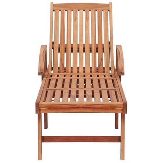 Ξαπλώστρα VidaXL από Μασίφ Ξύλο Teak 195x59.5 cm- Καφέ image 3