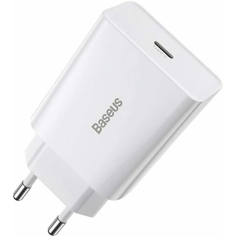 BASEUS Φορτιστής Πρίζας Baseus Speed Mini Quick Charger Usb-C 3A 20W - White