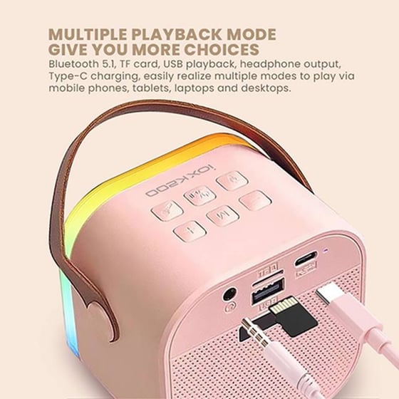 Karaoke Sonic Gear Iox K200 Bluetooth 5.1 Home Portable With Wireless Mic Pink image 5