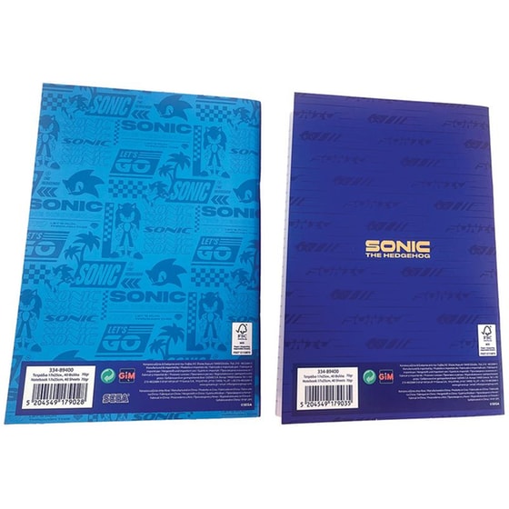 Τετράδιο Καρφίτσα Gim 40Φ. Sonic Classic image 1