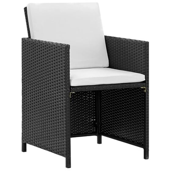 Vidaxl Σετ Τραπεζαρίας Εξ. Χώρου 11 Τεμ Μαύρο Συνθ. Ρατάν Με Μαξιλάρια image 3