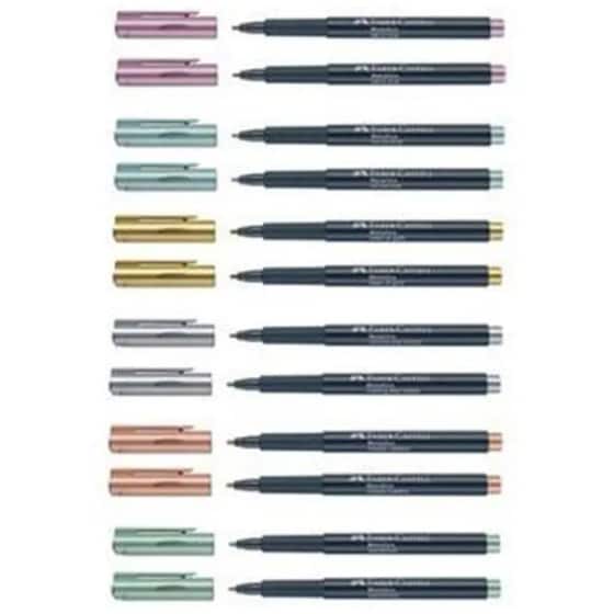 Μαρκαδόροι Faber Castell Μεταλλικοί 1.5 mm (12 Τεμάχια) image 2