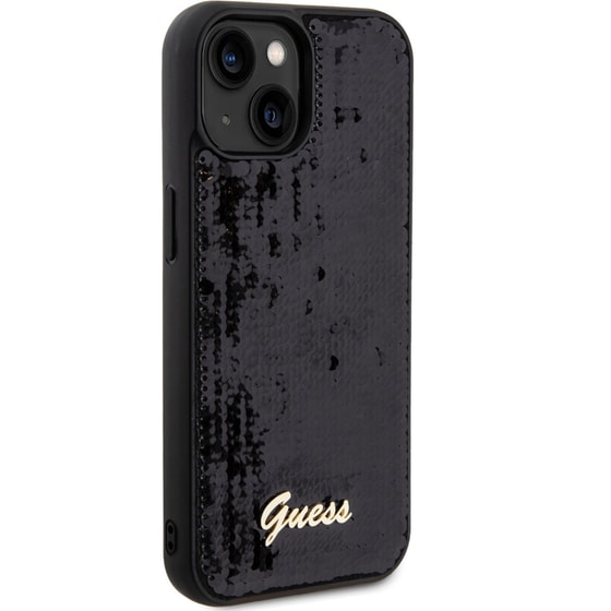 Guess  Quot;sequin Script Metal Quot; Hard Case Iphone 15 (black – Guhcp15spsfdgsk) image 7