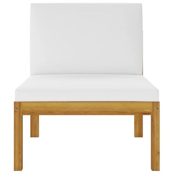 Σετ Σαλόνι Κήπου Vidaxl από Μασίφ Ξύλο Ακακίας με Μαξιλάρια 7 Τμχ - Λευκό image 5